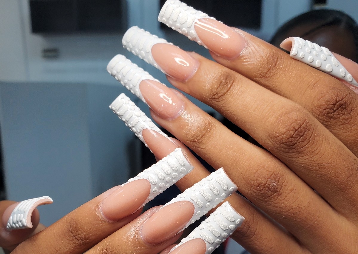 Long Painted French (10 nails) (Design Only)