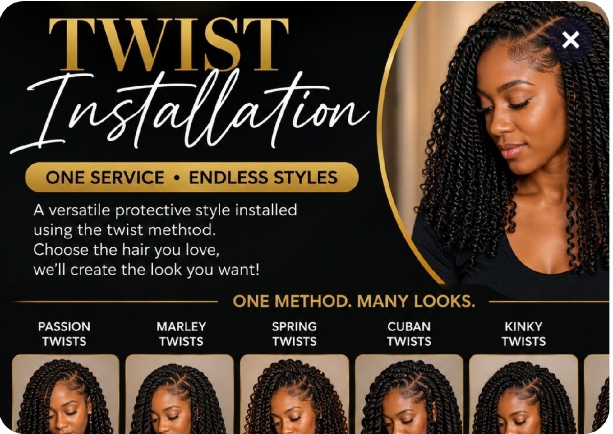 Smedium Twist Installation ( Hair 🚫 included)