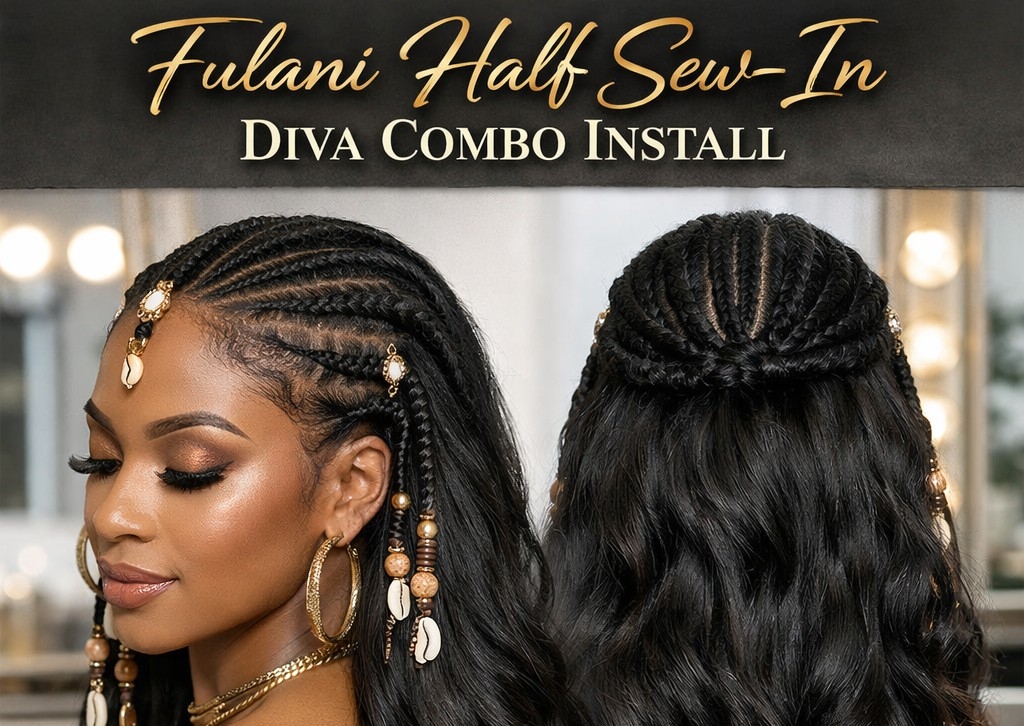 Fulani Half Sew-In (Diva Combo Install)
