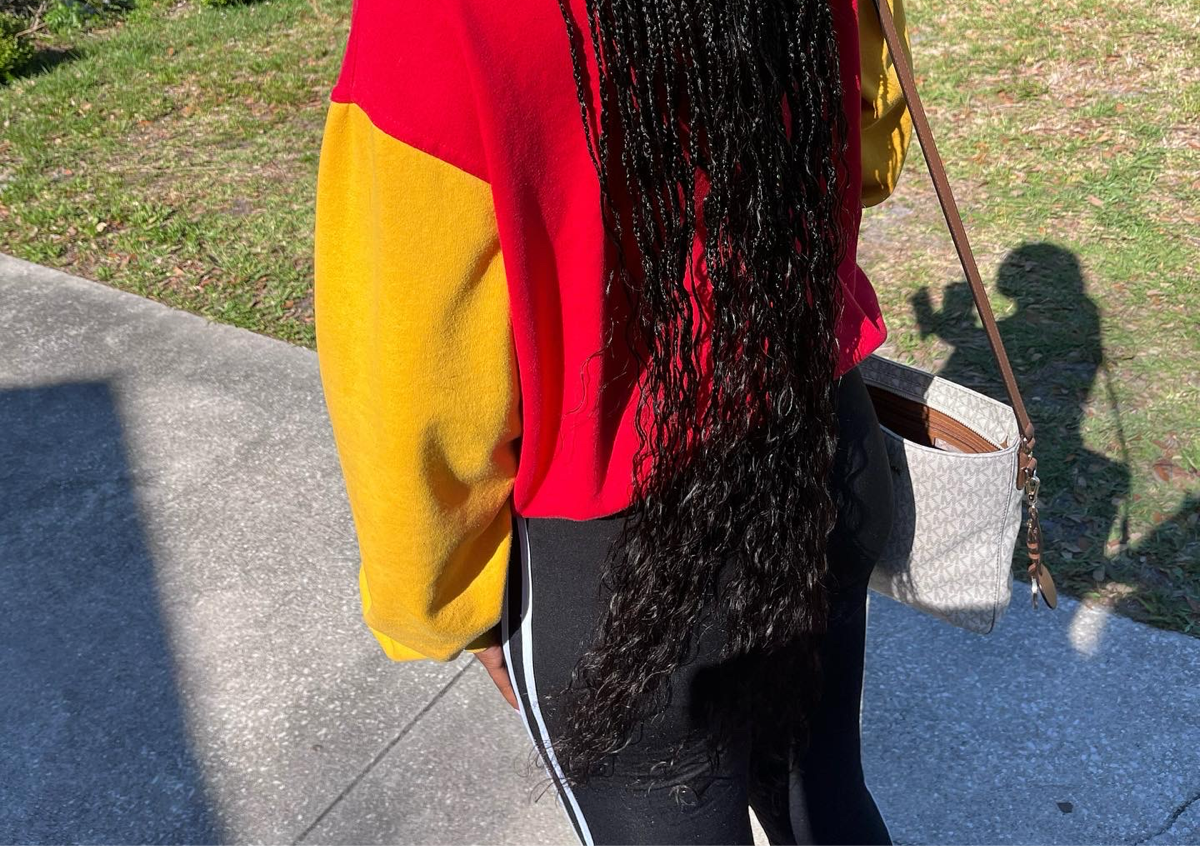 Curls added to ends of any braids 