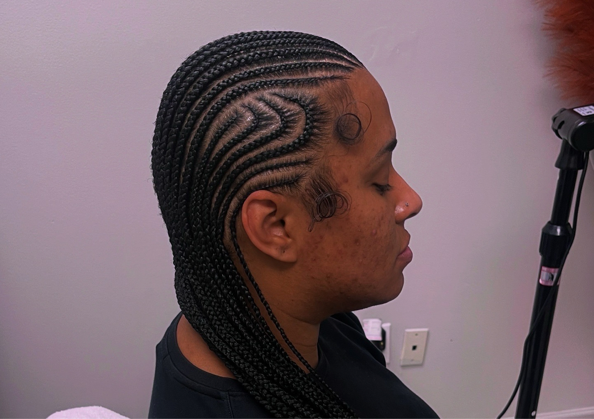 Small straight back stitch braids mid length/to extended length