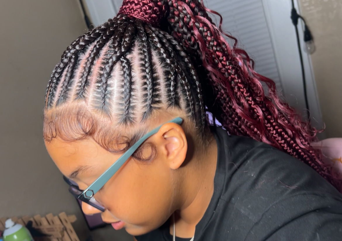 Braided up ponytail 