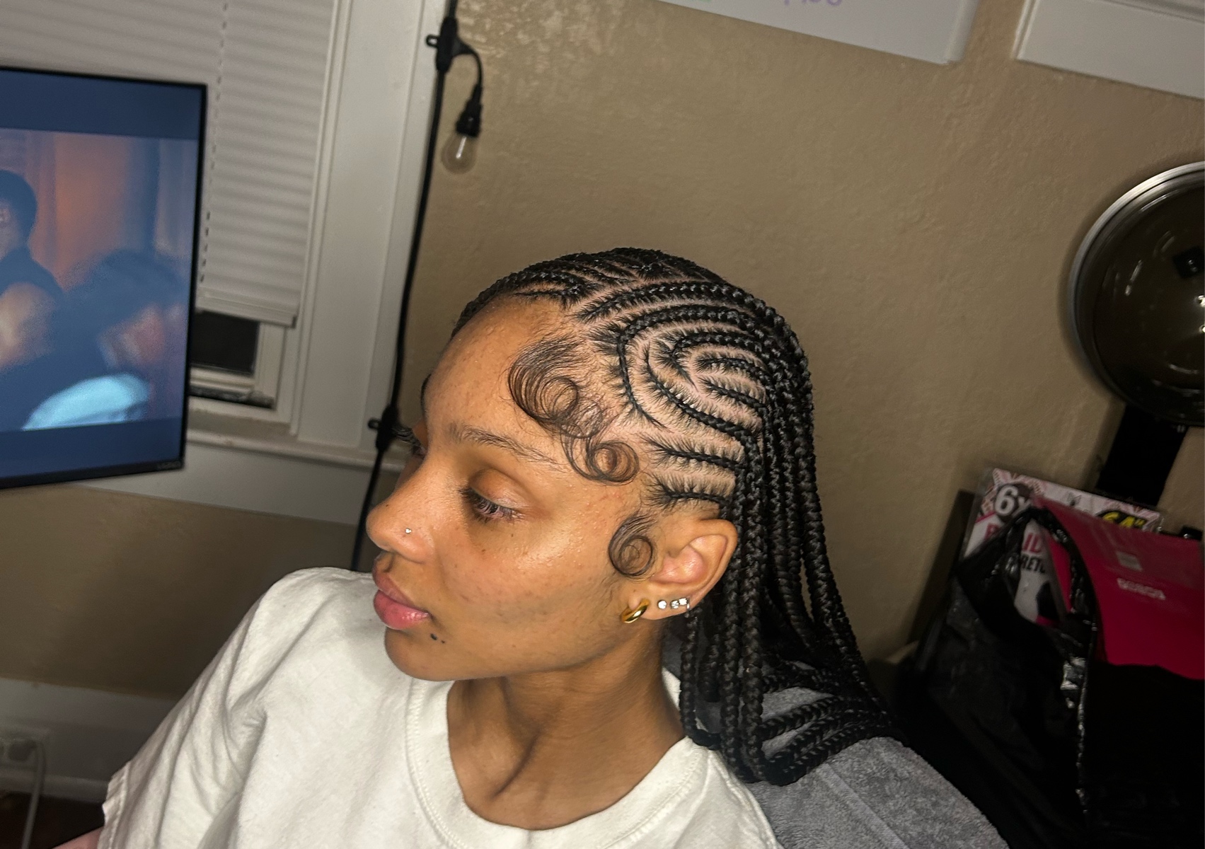 fulani braids with med knotless