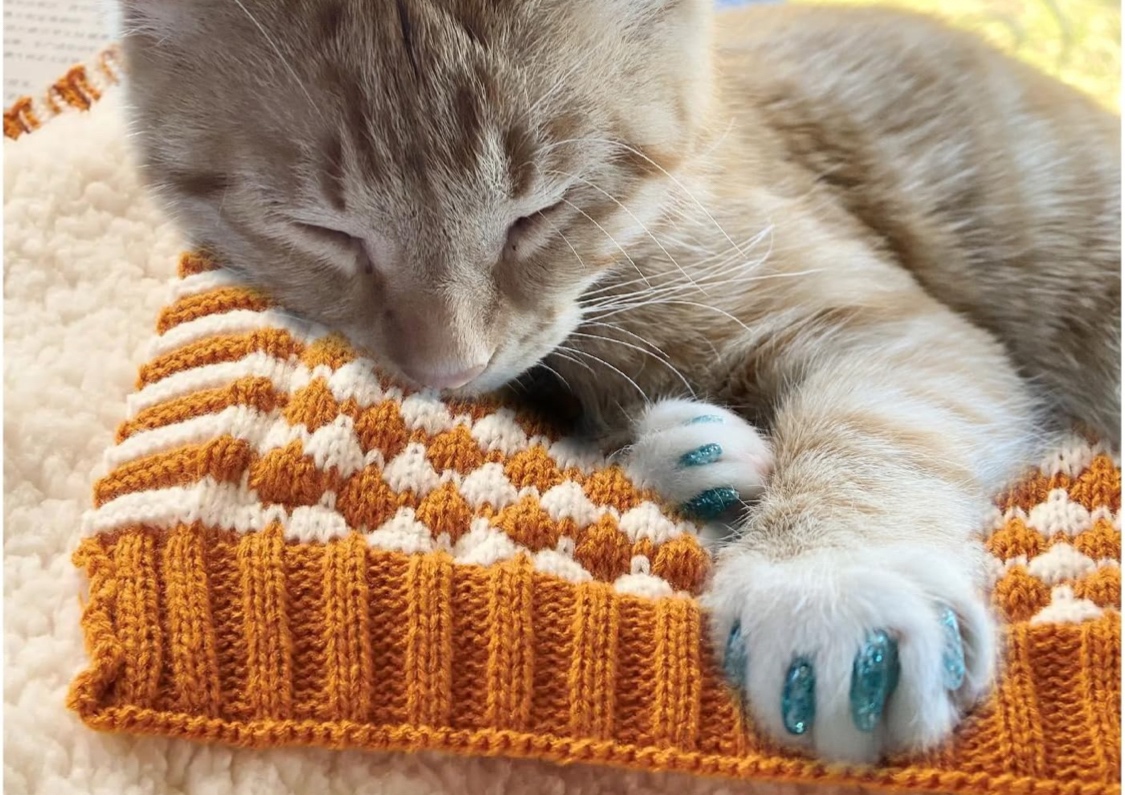 Cat nail trim with caps