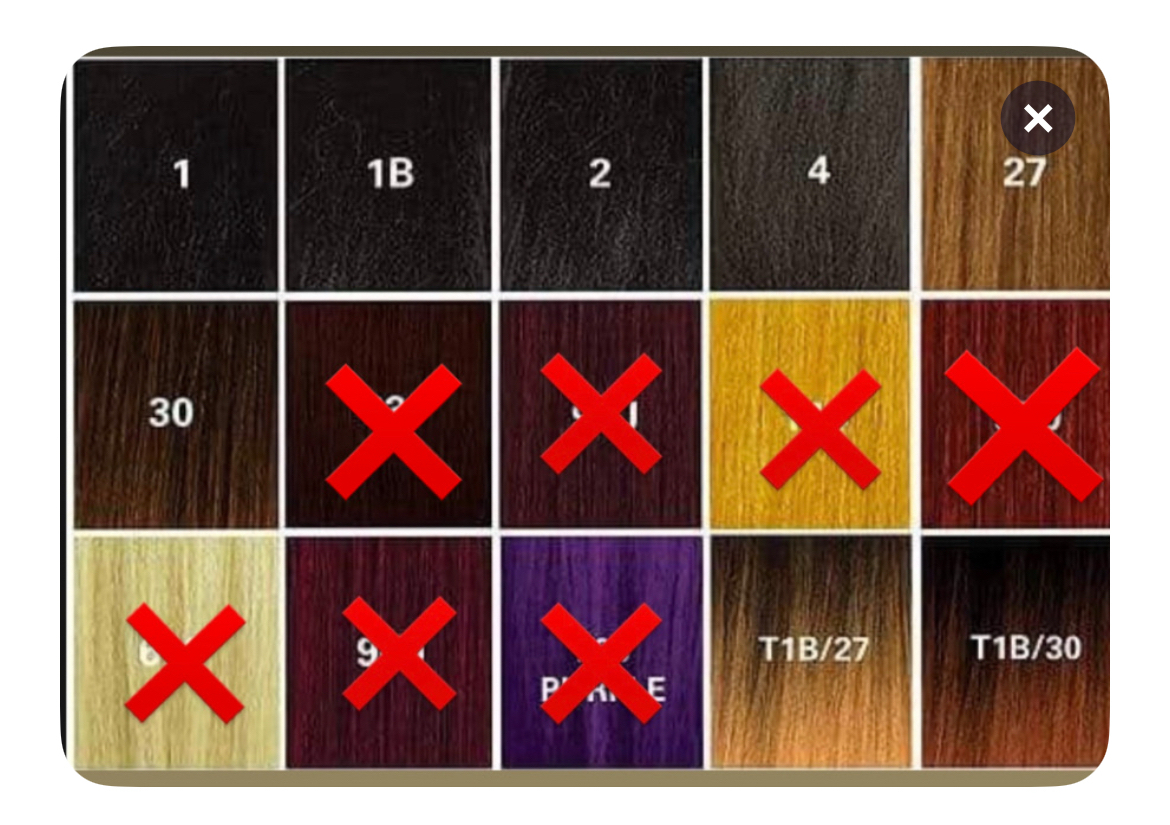 Braiding colors i provided, dont click select. 