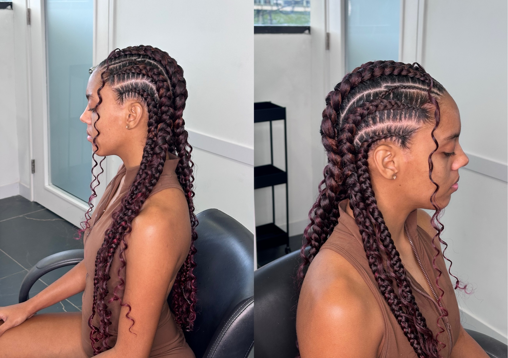 6 Braids ext.. curls