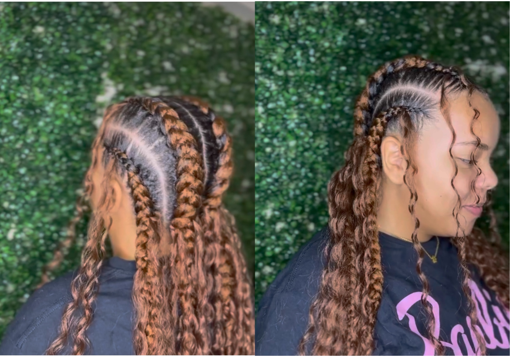 4 Braids ext.. curls