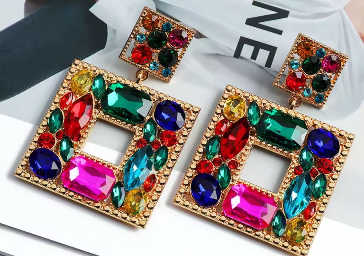 Vintage Fairy Square Earrings