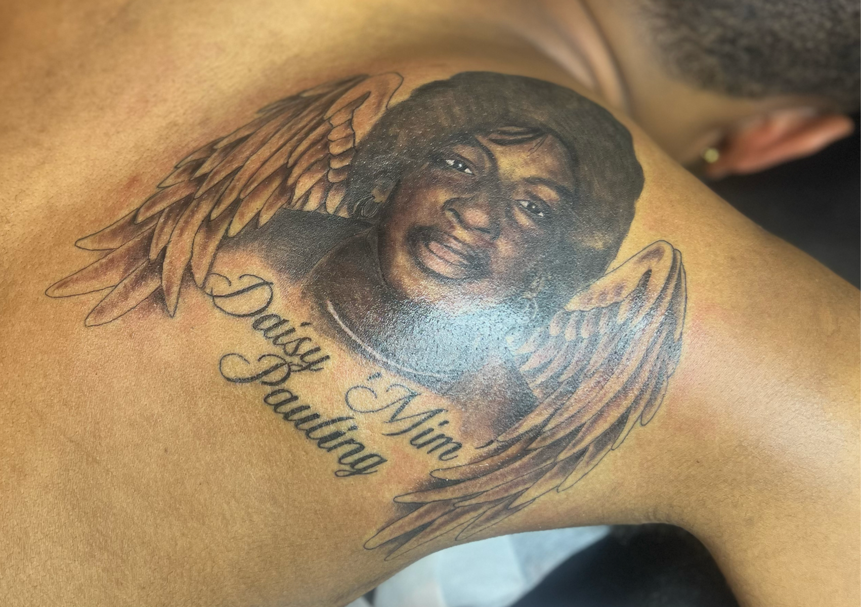 Portrait Tattoo w/ Names+Design