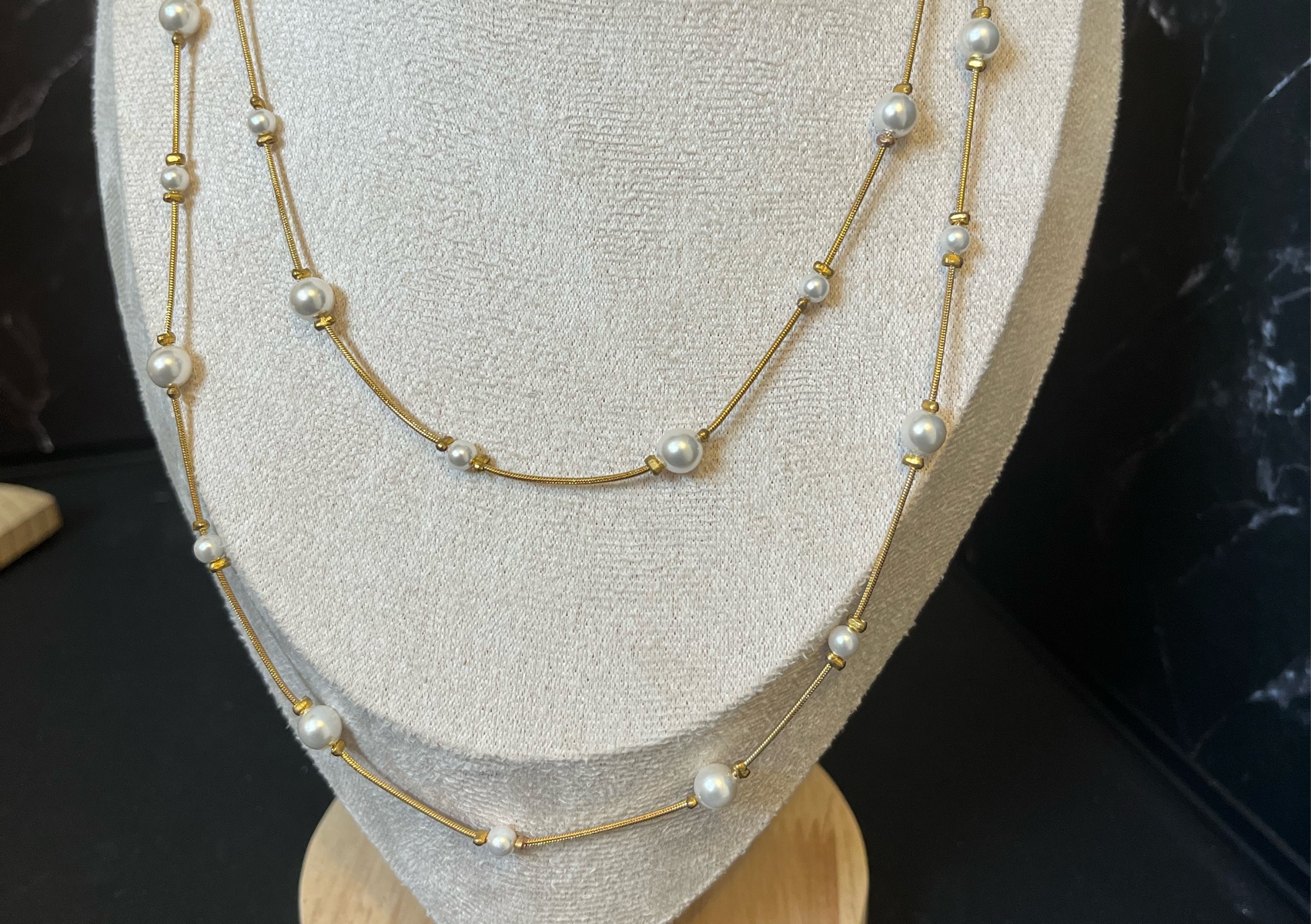 Collar de perlas doble