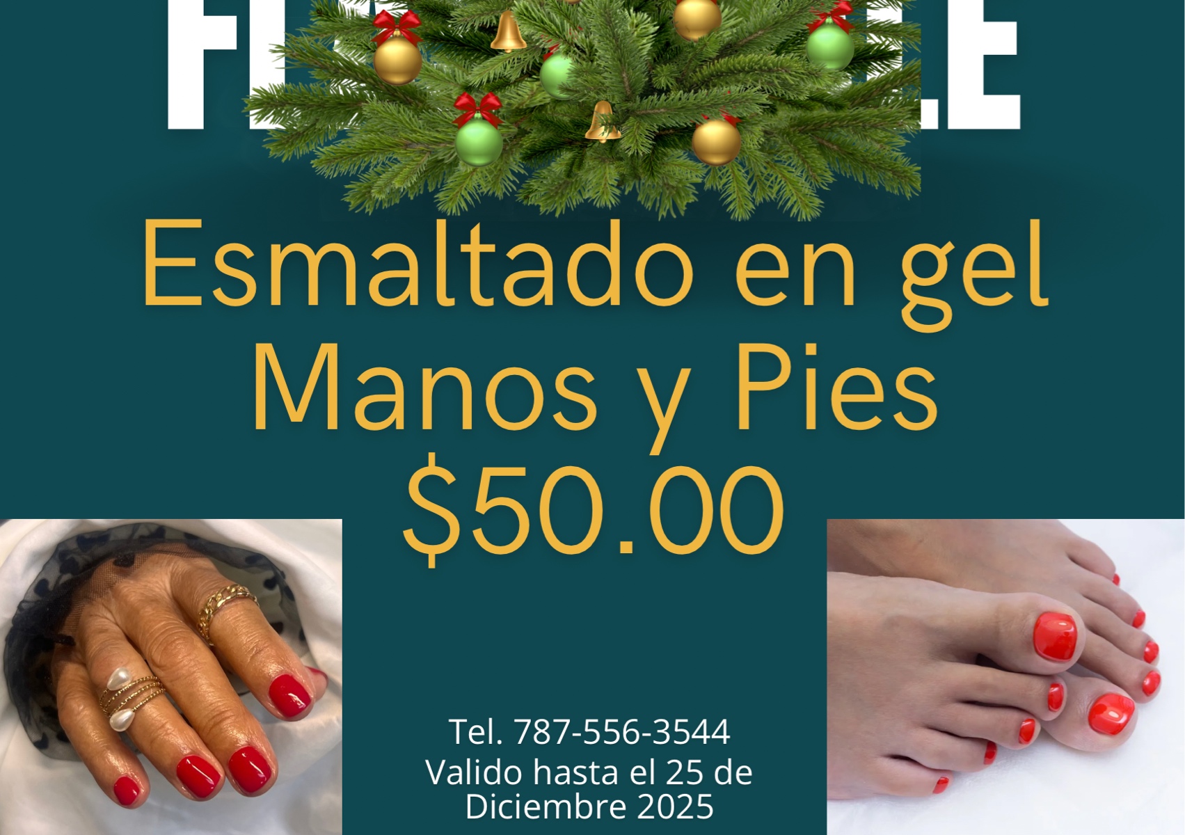 Combo manos y pies esmaltado en gel