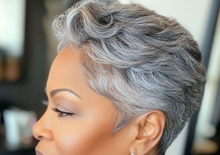 Women's Grey Edgy Hair Cut + Blow Dry + Shampoo & Conditioner 