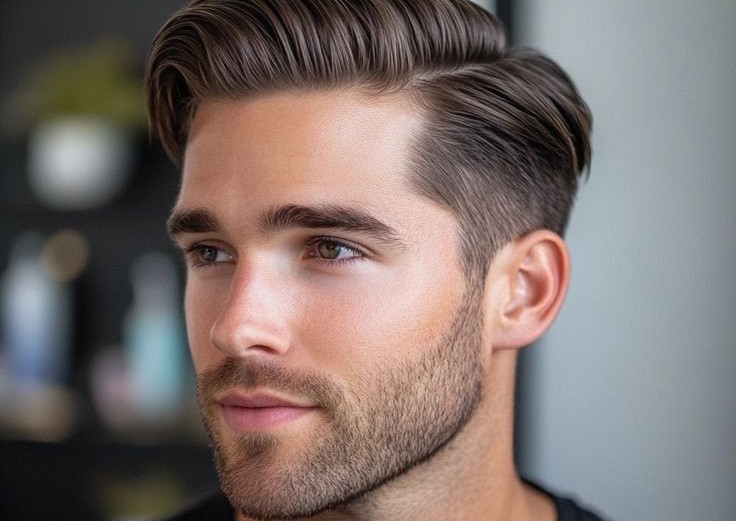 Straight Hair Undercut + Full Beard Line-Up
