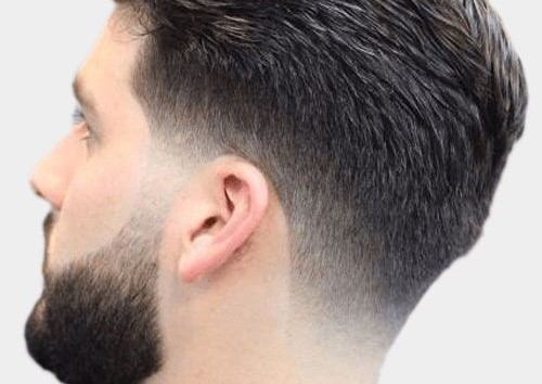 Straight Hair Taper Fade + Goatee Line-Up