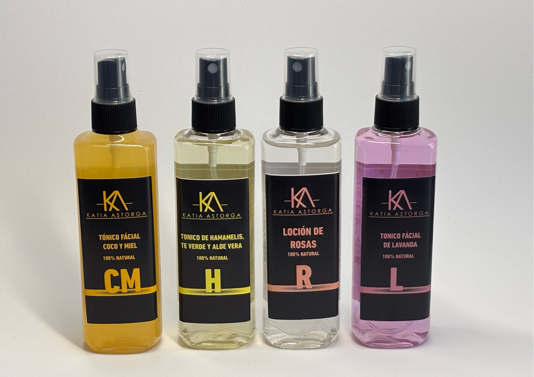KIT DE 4 TÓNICOS FACIALES  PARA CUIDADO EN CASA O CABINA 100ML C/U