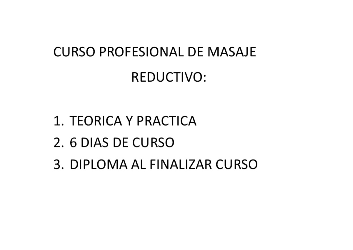 CURSO DE MASAJE REDUCTIVO 
