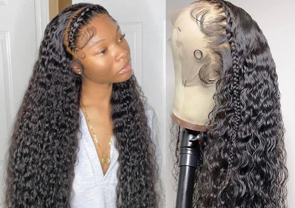 Deep Wave Lace Frontal Wig Transparent 13x4 13x6 HD Lace Frontal Human Hair Wigs Curly Human Hair Lace Frontal 