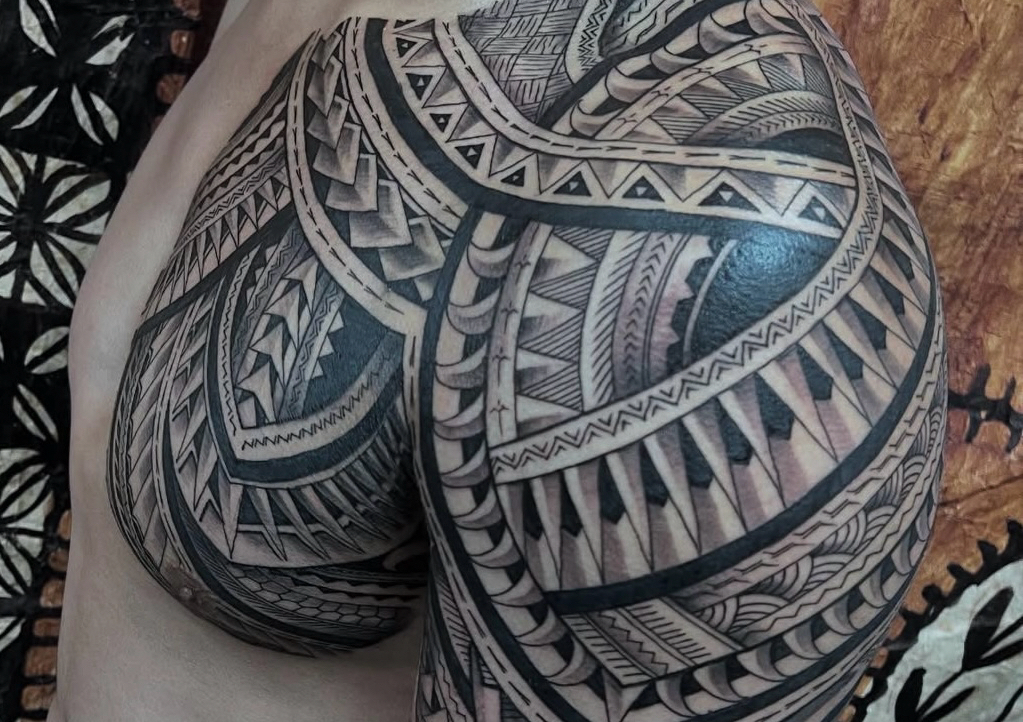 Polynesian Chest & Shoulder Half Sleeve 