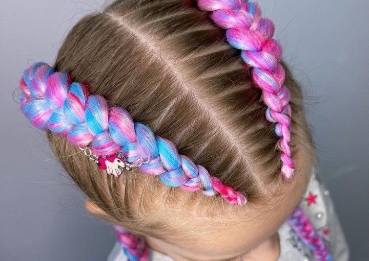 Deux tresses collées avec rajouts