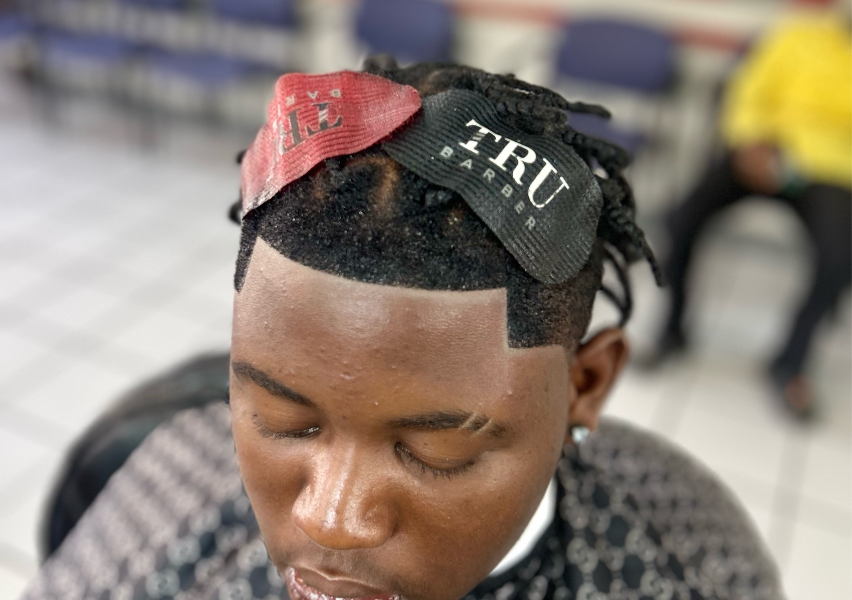 Men's haircut with locks or braids 