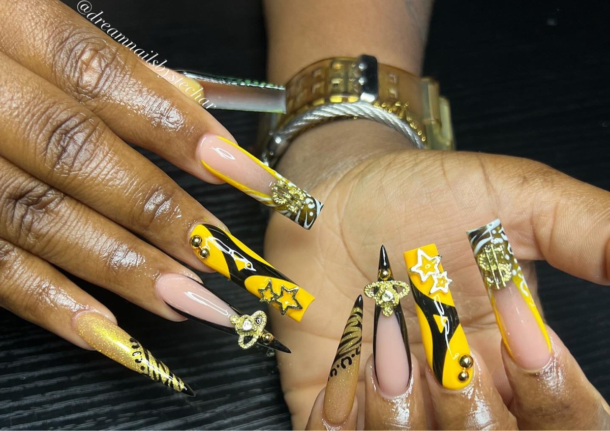 Long square nails Hands Only Freestyle