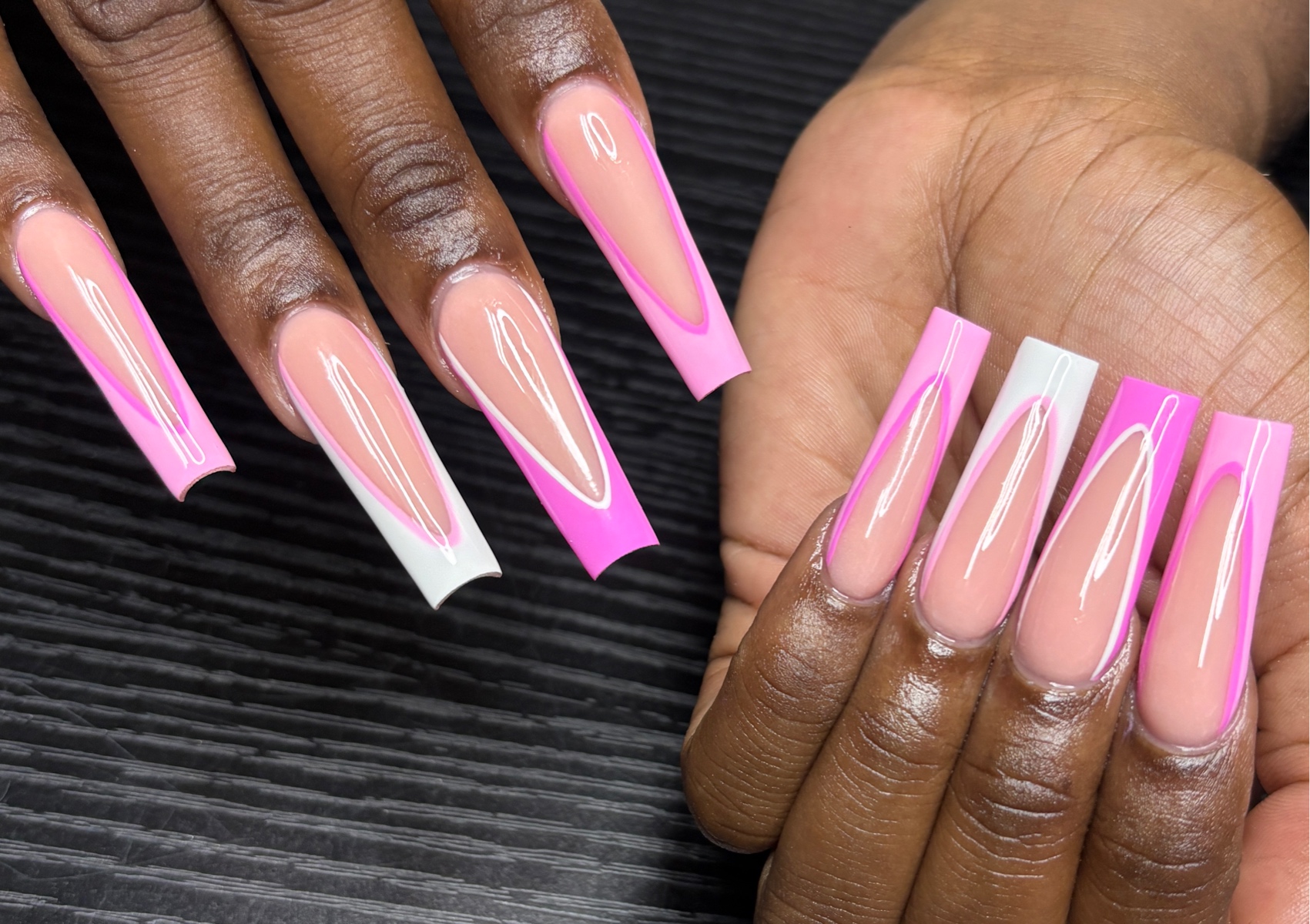 Long square nails Hands Only 