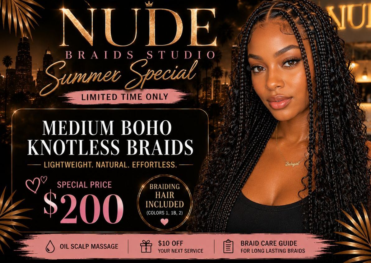 Summer Special! Boho Knotless Braids (Medium)