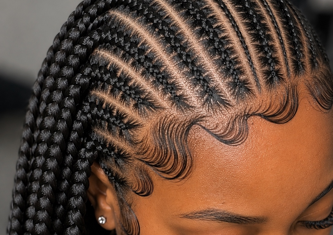 Fulani Knotless Braids (Medium)