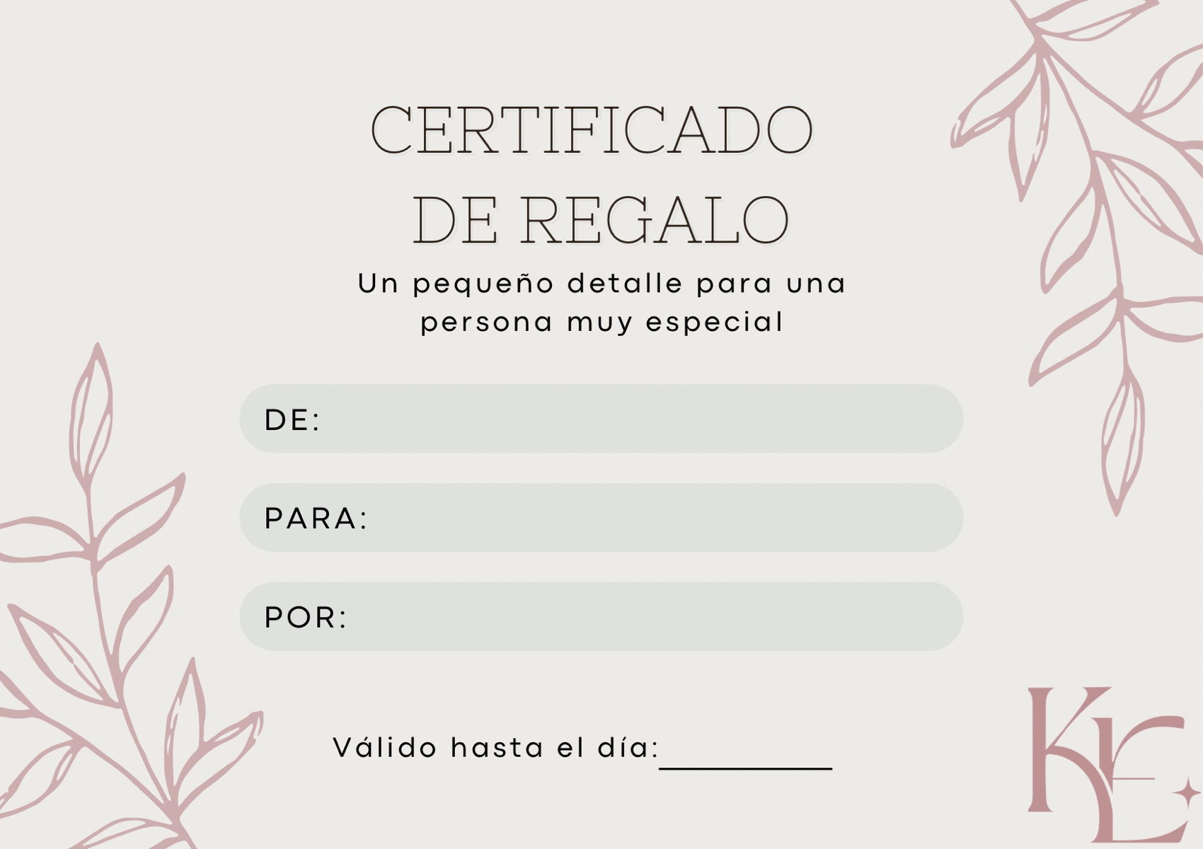 Certificado de regalo