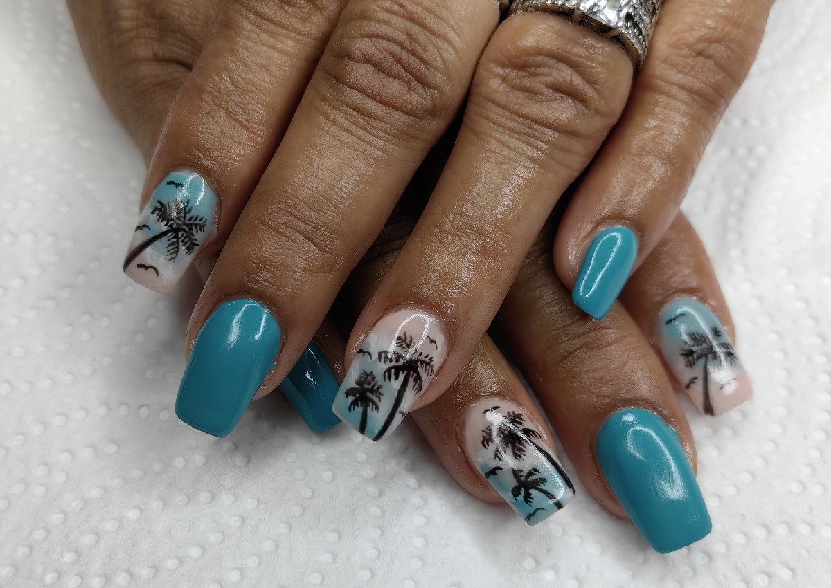 Free hand nail art x2(Full nail)