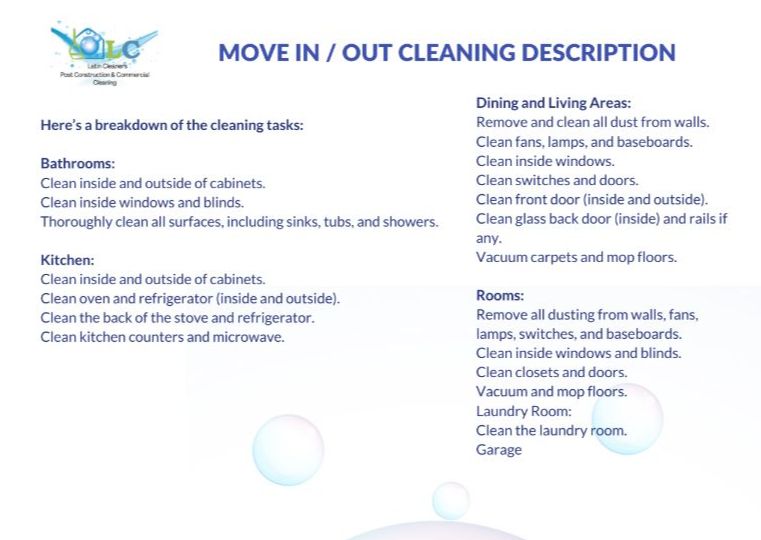 Move in/ out Cleaning - 4bed 3 bath