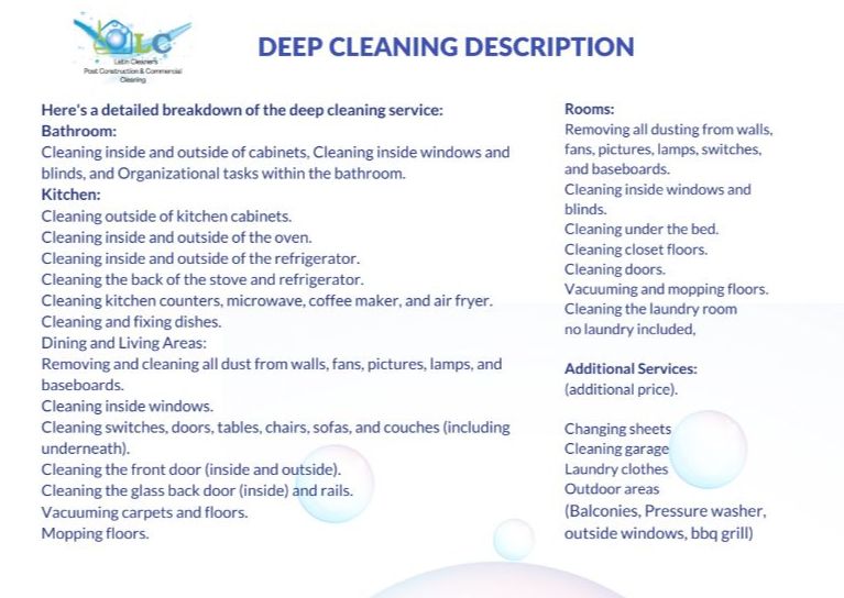 Deep Cleaning - 1bed 1 bath