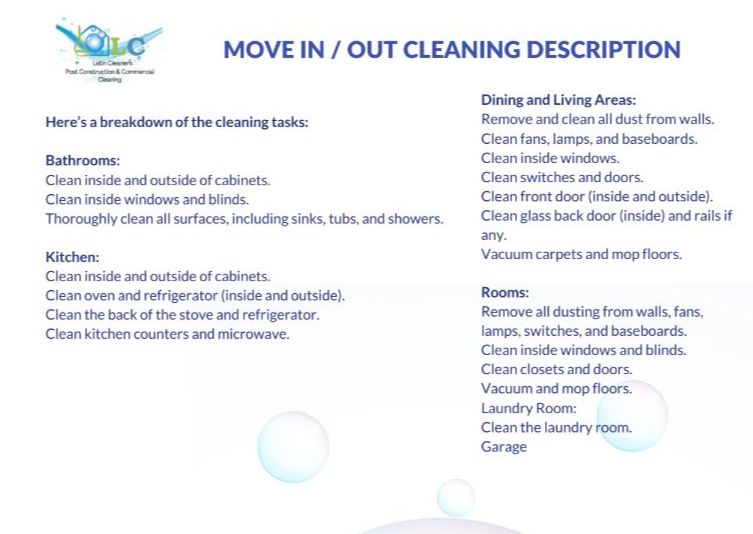 Move in/ out Cleaning - 2bed 2 bath