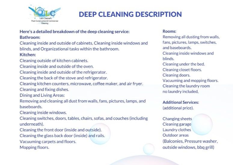 Deep Cleaning - 5bed 3 bath
