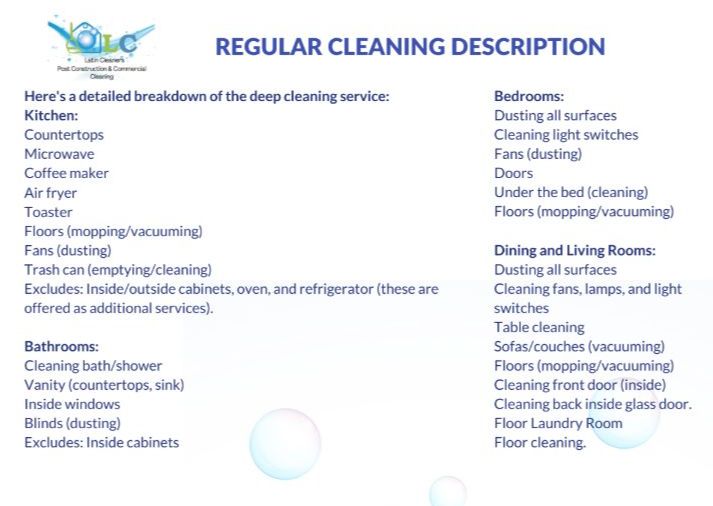Regular Cleaning - 1bed 1 bath