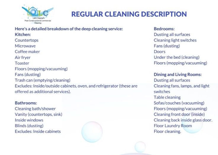 Regular Cleaning - 4bed 3 bath