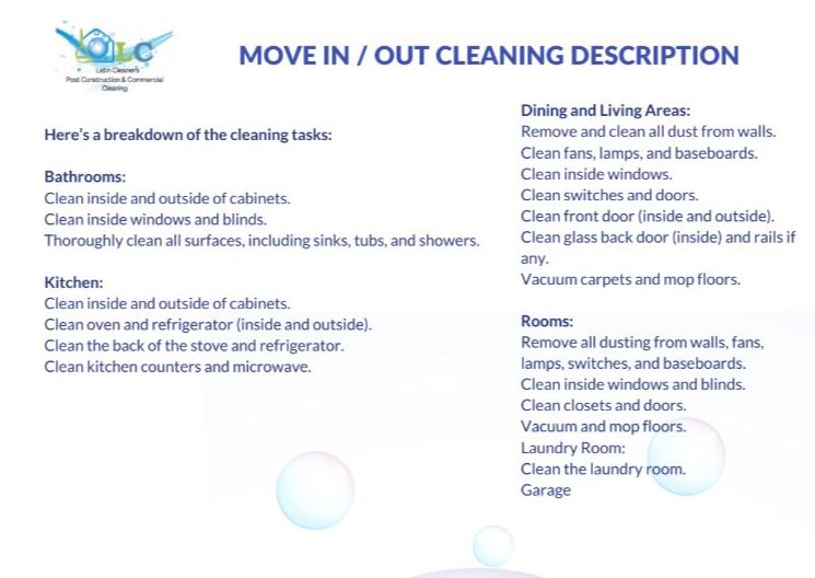 Move in/ out Cleaning - 5bed 3 bath