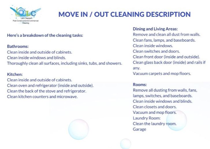 Move in/ out Cleaning - 3bed 2 bath