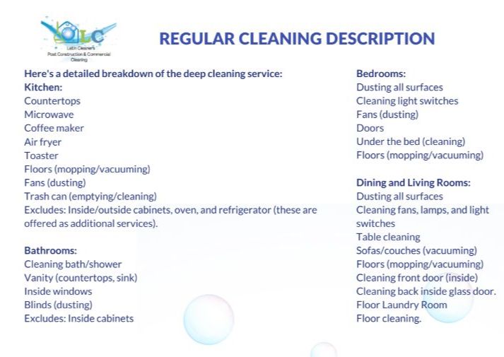 Regular Cleaning - 2bed 2 bath