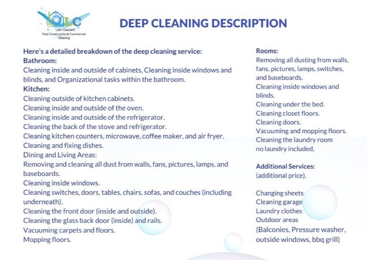Deep Cleaning - 3bed 2 bath