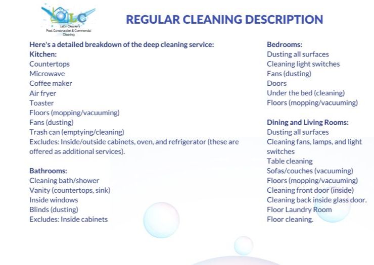 Regular Cleaning - 3bed 2 bath