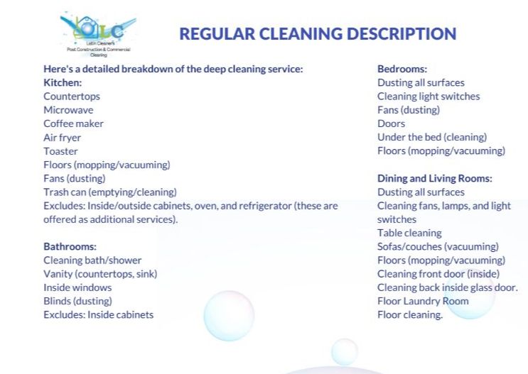 Regular Cleaning - 4bed 2 bath