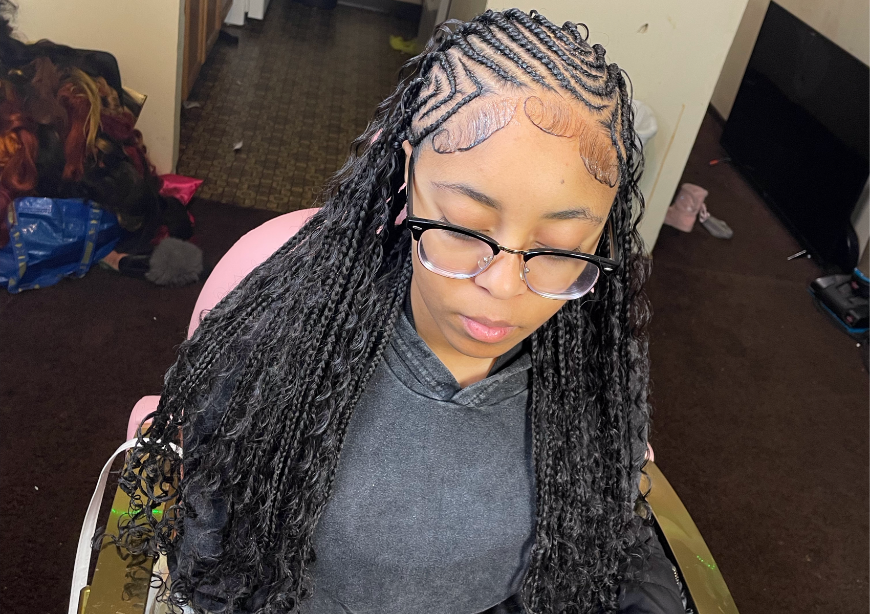 Simple Freestyle Fulani Braids