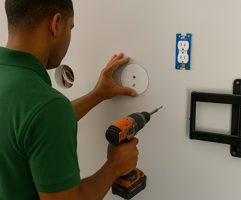 Behind Dry wall-Wire Concealment-Option 4