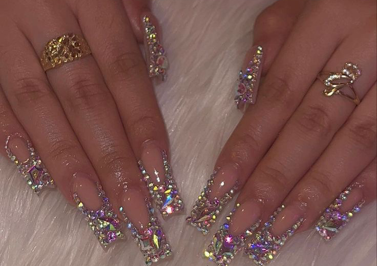 Rhinestone french tip