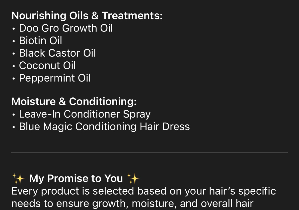 Oil (take home)