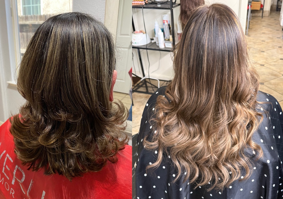 Cabello planchado, moldeado  o chino con la plancha 