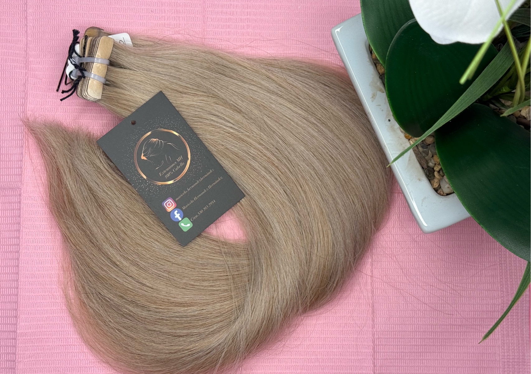 Extensiones rubias de tape 100gr 18 pulgadas 