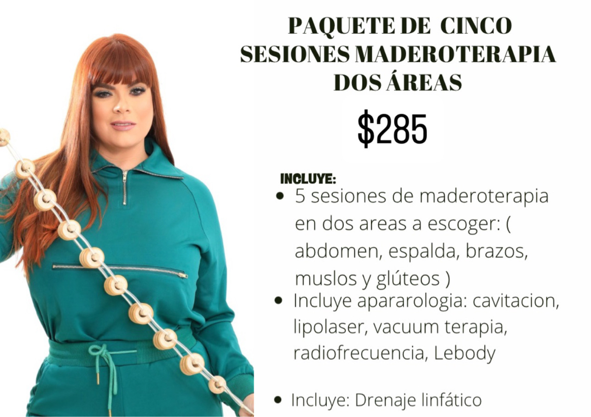 maderoterapia 2 areas  5 sesiones 
