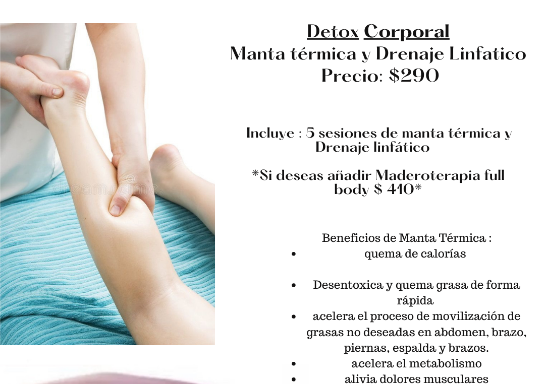 Manta térmica & maderoterapia & drenaje 